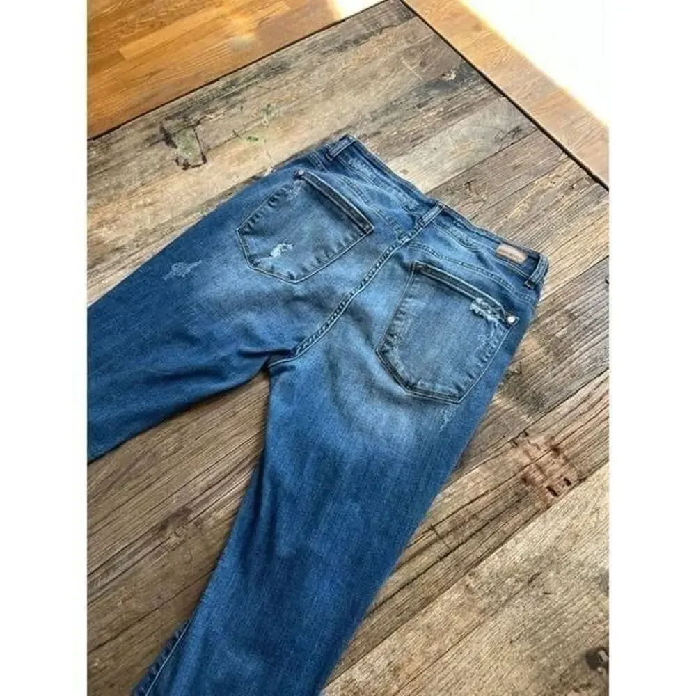 Judy Blue Skinny Fit Leopard Lined Jeans Womens 16W Distressed Stretch‎ Denim